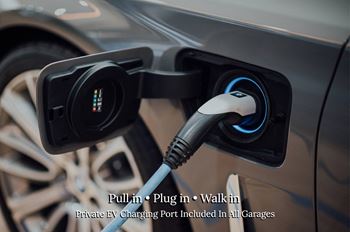 Electric vehicle charging port in select garages